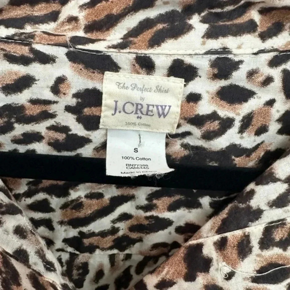 J. Crew | The Perfect Button Down Shirt Leopard Print Cotton Blouse Size S Small - Picture 7 of 9